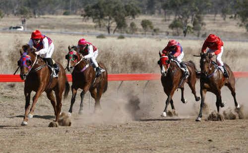 On the home straight in Springsure. On the home straight in Springsure.